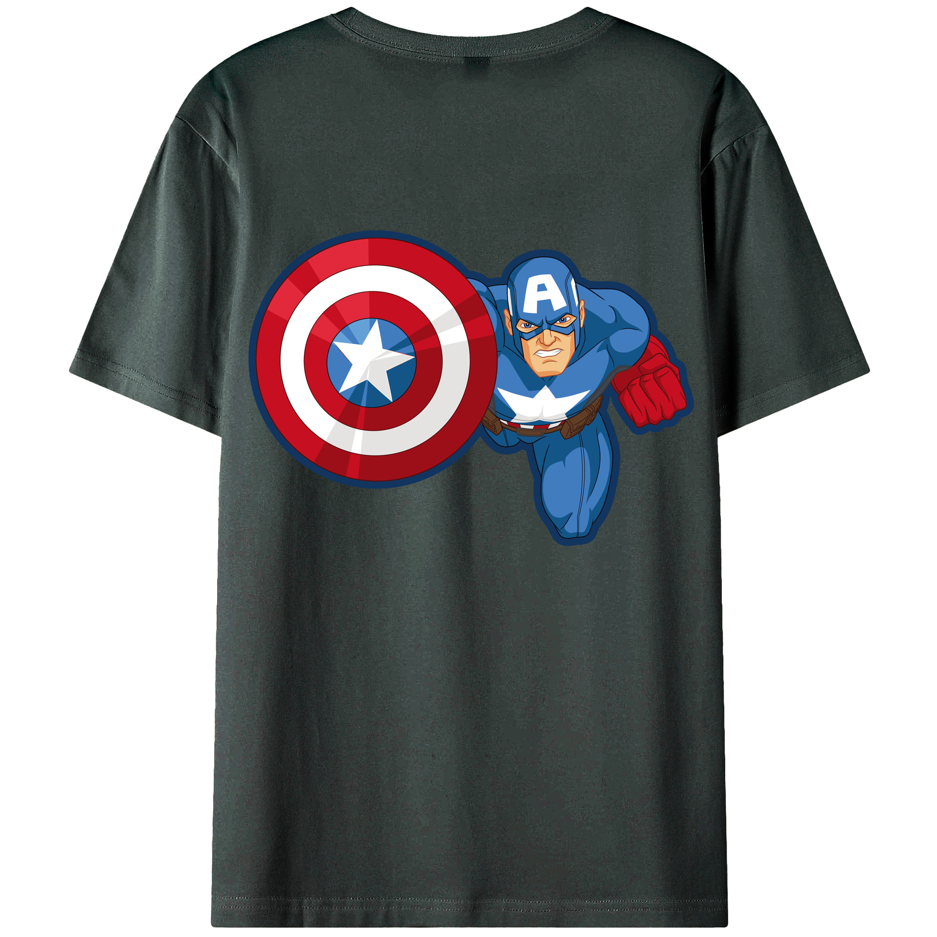 （画像用） アベンジャーズ The Avengers 綿100％ メンズ半袖Tシャツ（バックプリント） 通気性